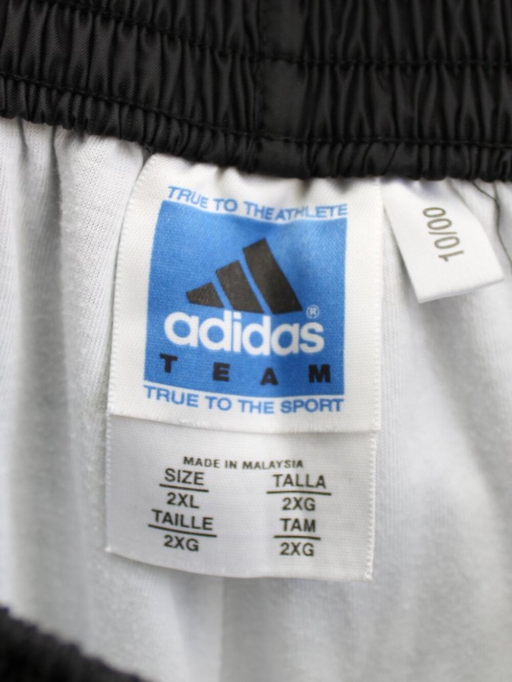 Adidas VTG Y2K Nylon Black Tearaway Track Pants Snap Sides 3-Stripes Mens sz 2XL - Picture 3 of 5